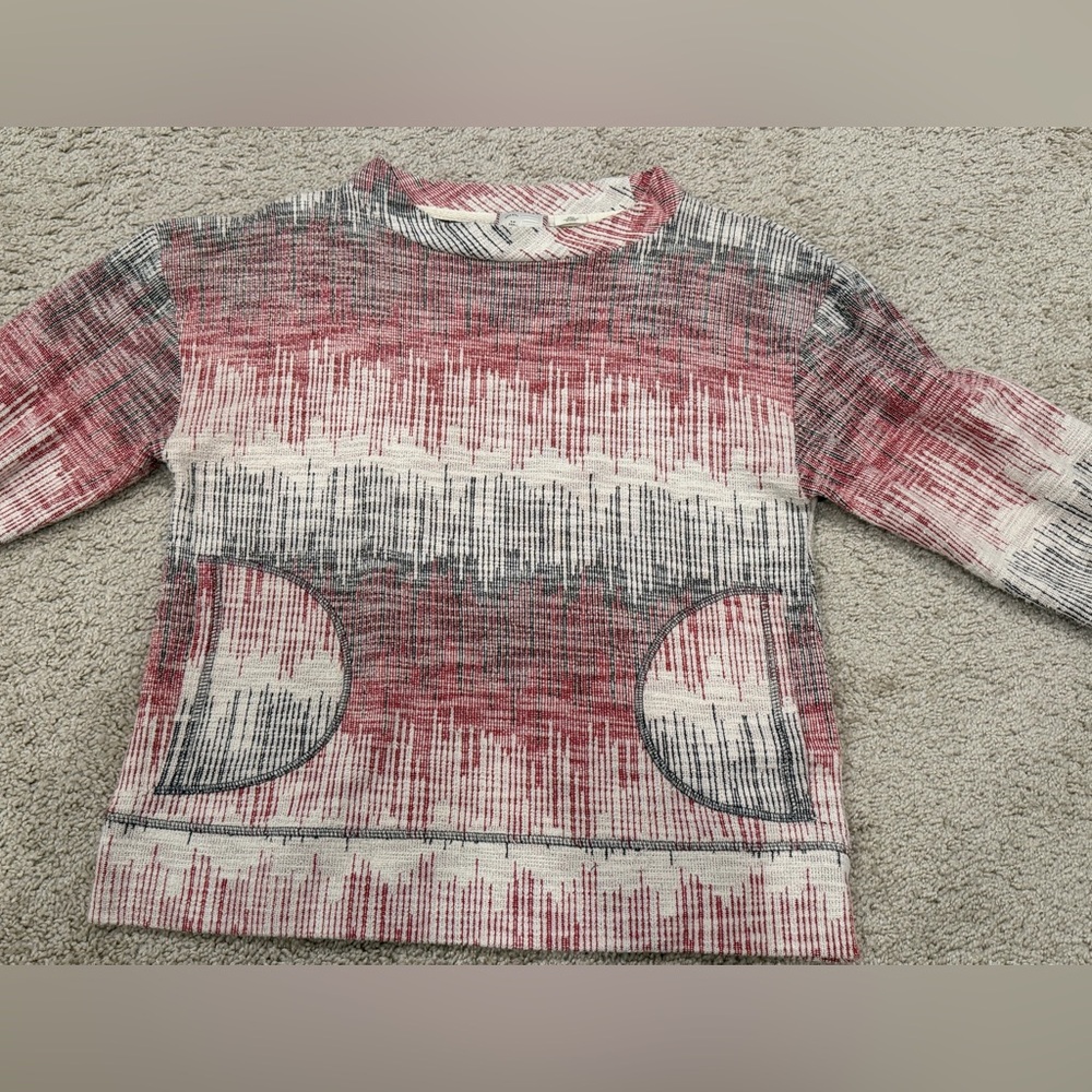 Anthropologie Postmark Etched Sunset textured knit pullover sweater Size Small